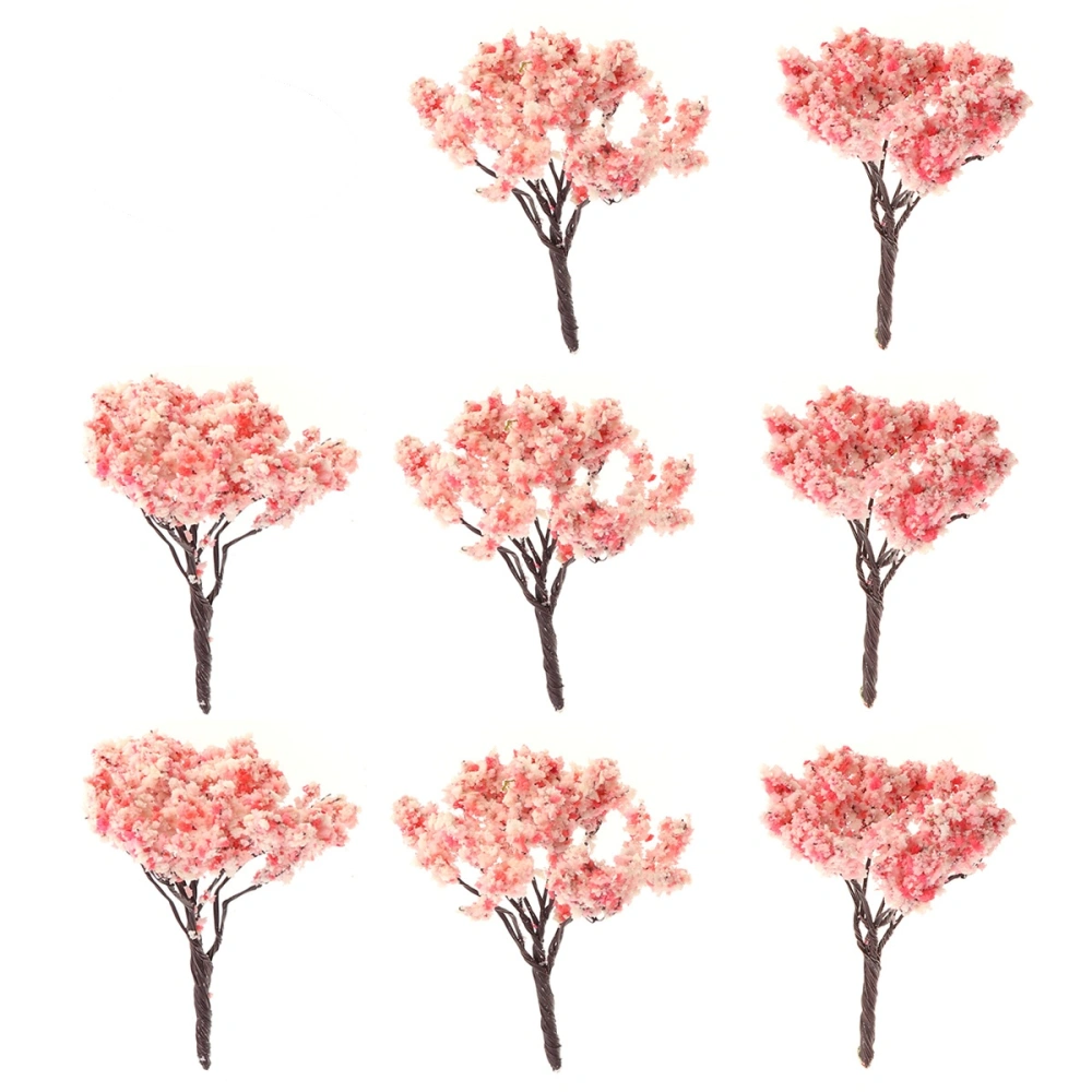 10pcs Model Cherry Trees Park Street Diorama Scenery Layout Miniature Landscape Scenery (9cm)