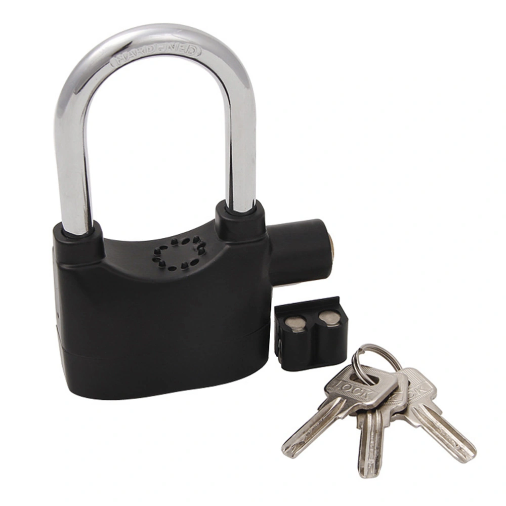 Copper Core Zinc Alloy Motorbike Lock Anti-rust Padlock with Siren for Bike Scooter Motor Bycicle  (Black)