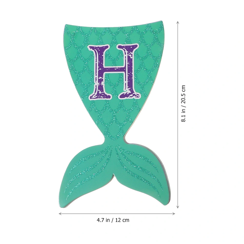 1pc Mermaid Tail Birthday Letter Pull Flag Decoration Paper Banners Party Supplies