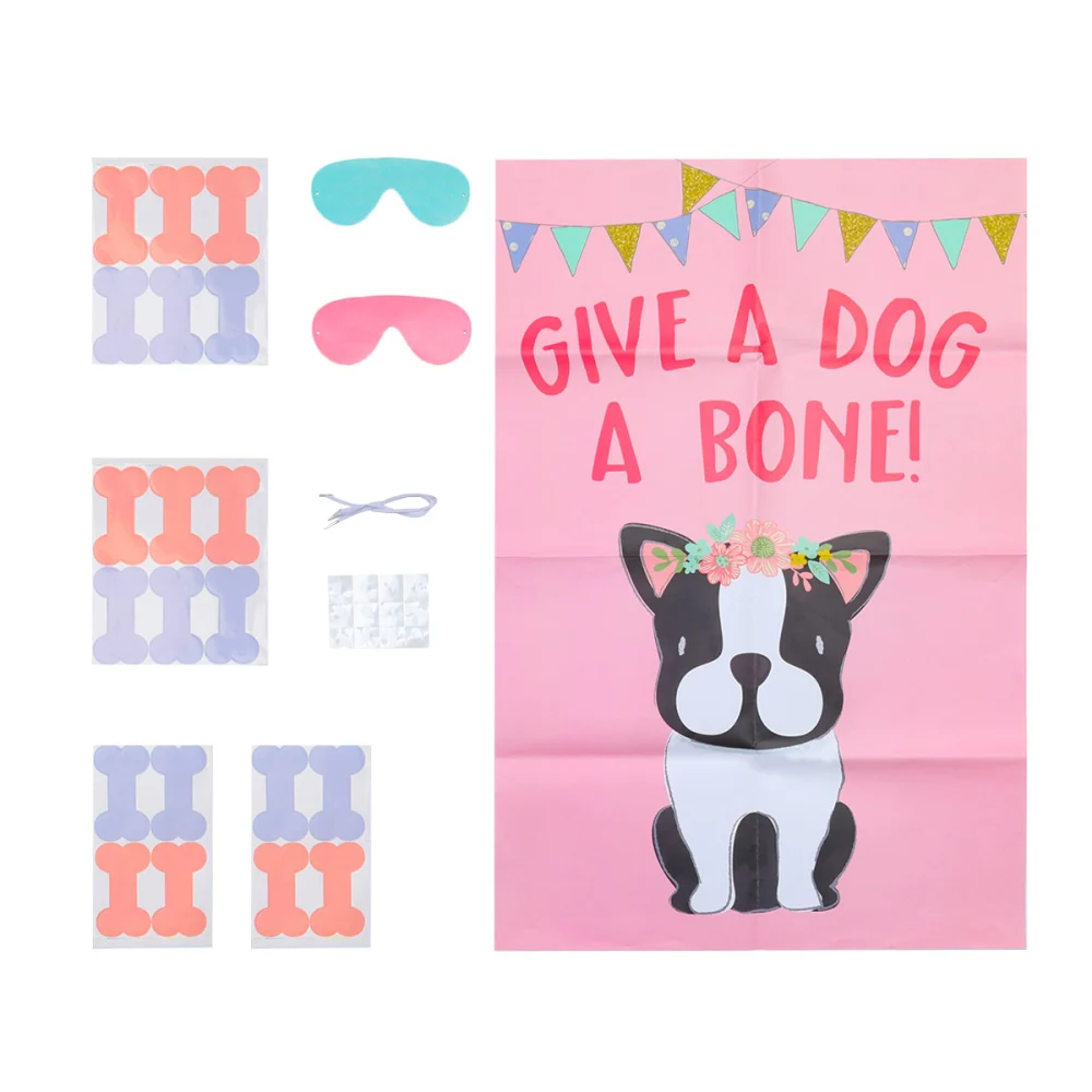 Dog Themed Game Poster Kids Match Game Sticker Children Eye Patch Party Decals Birthday Party Favor Supplies Decoration