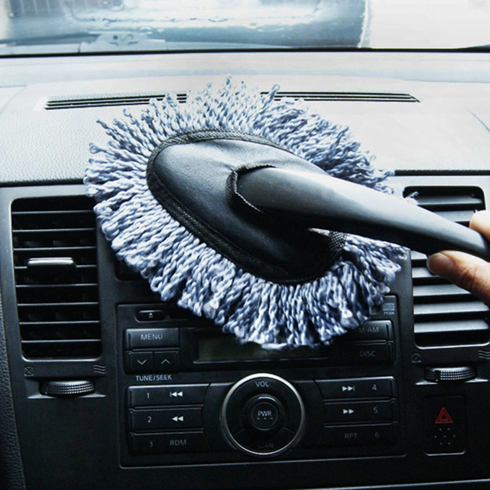 Car Wash Cleaning Brush Microfiber Dusting Tool Duster Mop Home Cleaning For Car Seat Wheel Window Cleaning(Grey)
