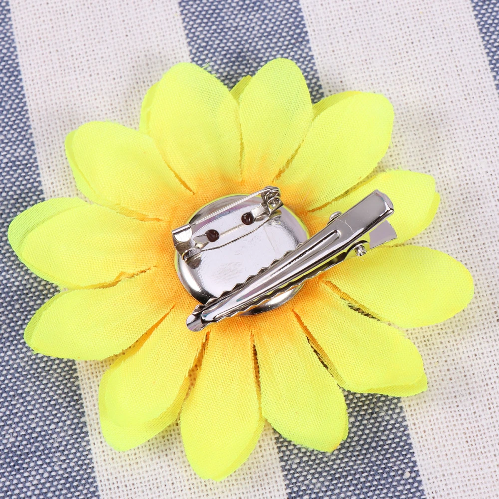 2pcs Sunflower Hairpin Artificial Flower Brooch Bridal Hair Accessaries for Holiday Performance Party