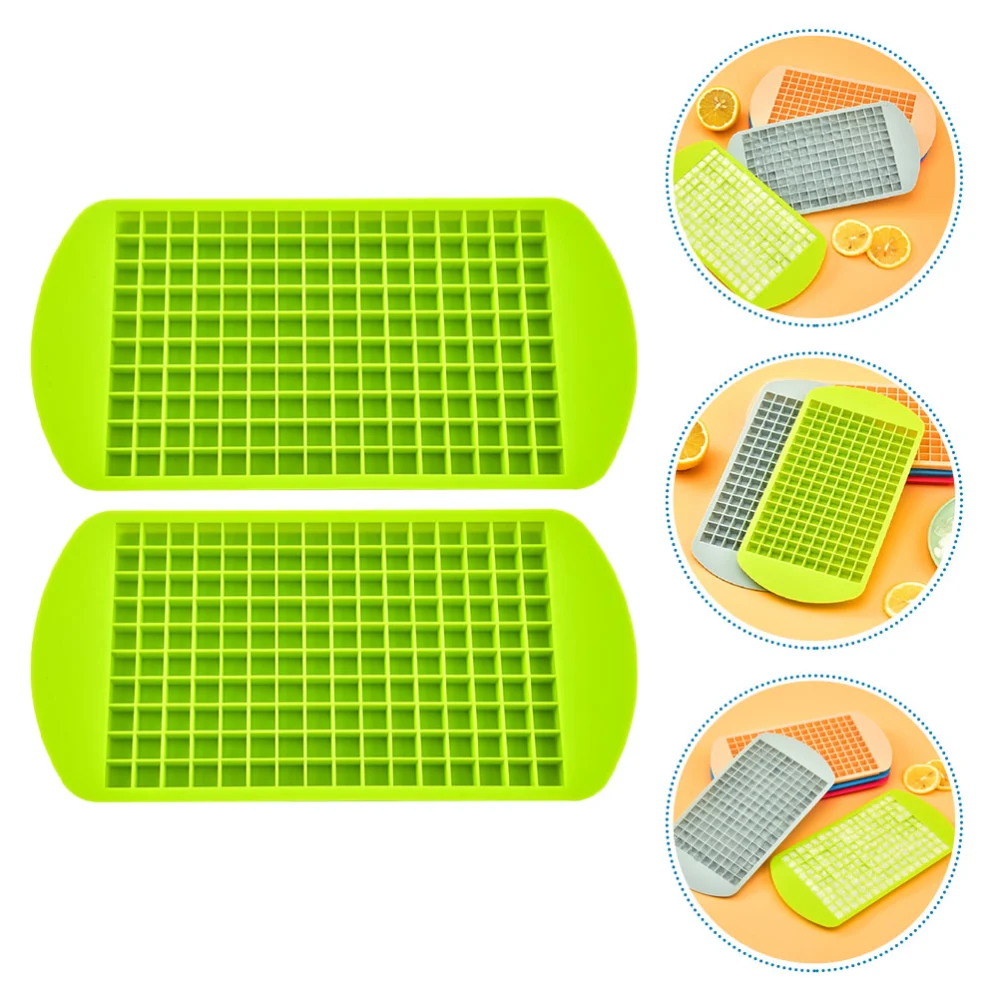 2Pcs Mini Ice Cube Trays Household DIY Ice Cube Molds Silicone Molds (160 Grids)