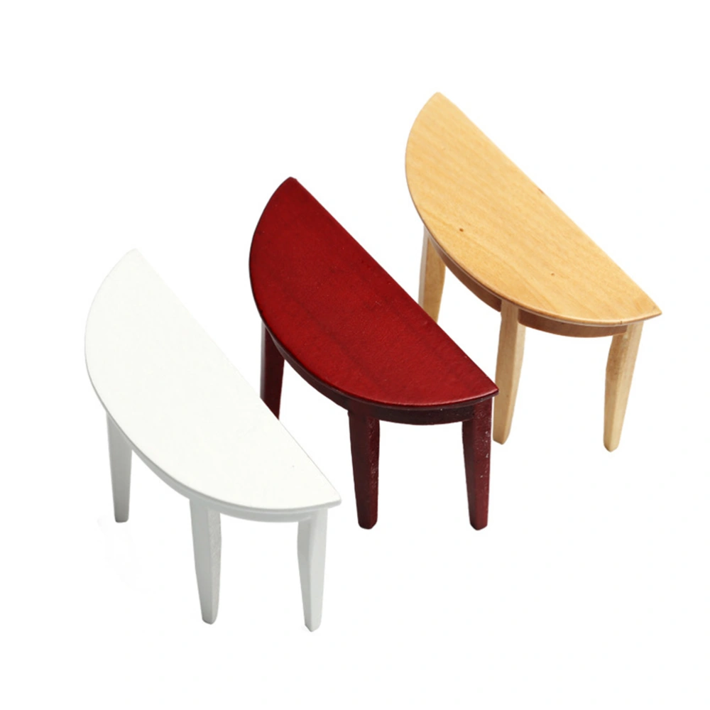 3pcs Miniature Furniture Mini House Accessory Miniature Half-Round Table