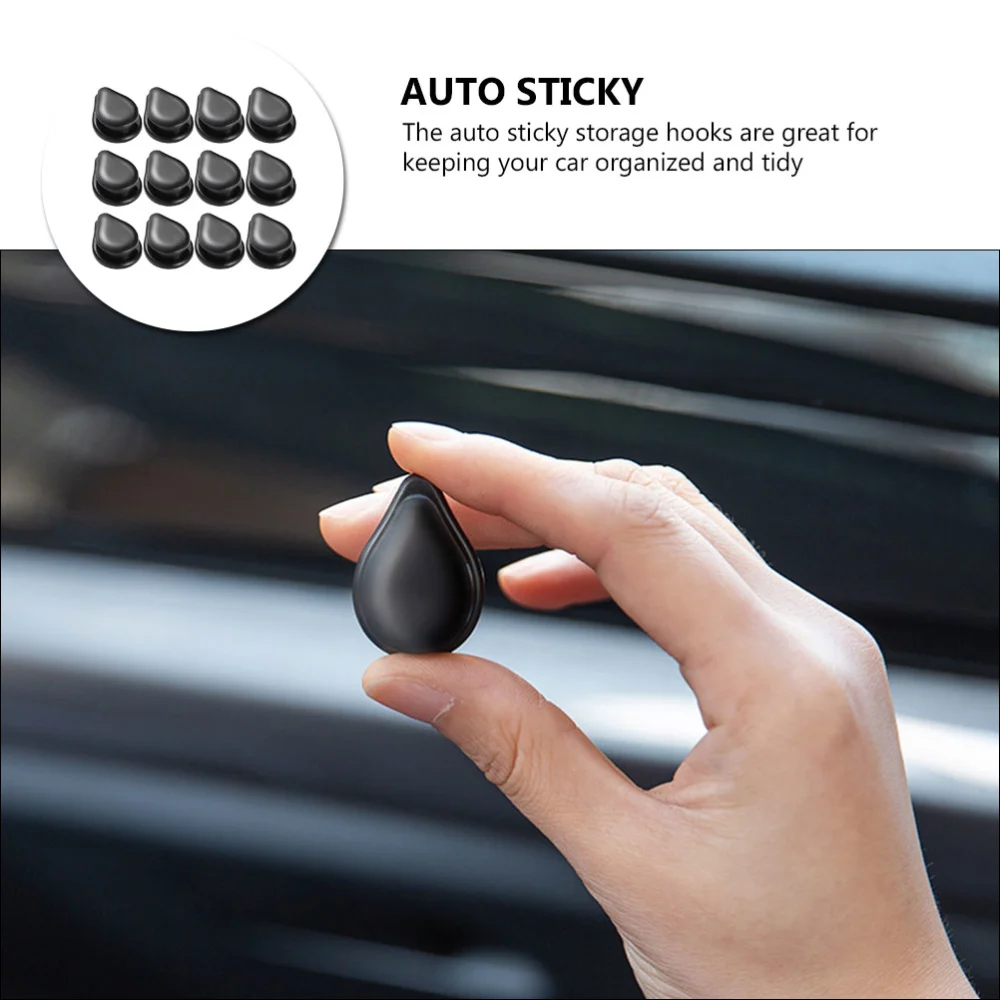 12pcs Multifunctional Car Interior Backrest Hook Creative Car Sticky Mini Hook