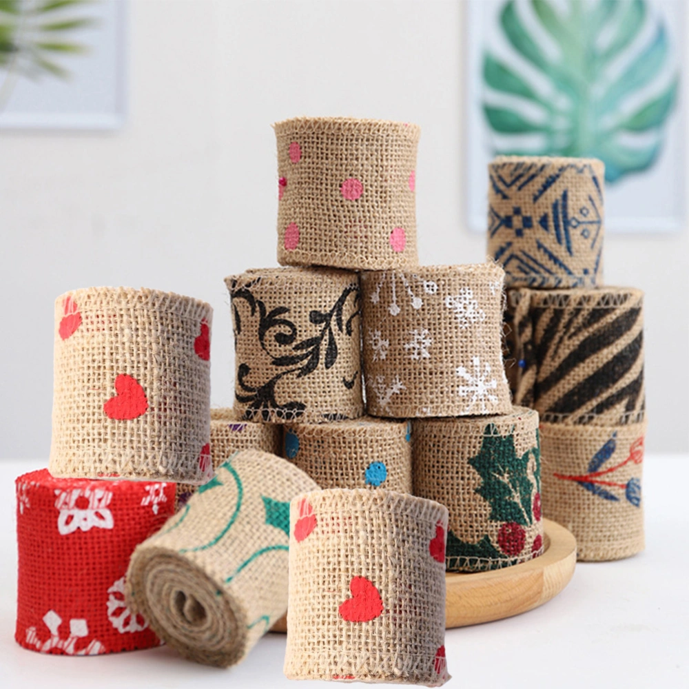 2pcs DIT Wedding Christmas Decorative Burlap Handmade Linen Burlap Craft Gift DIY Projects (Heart, E2-2-1)