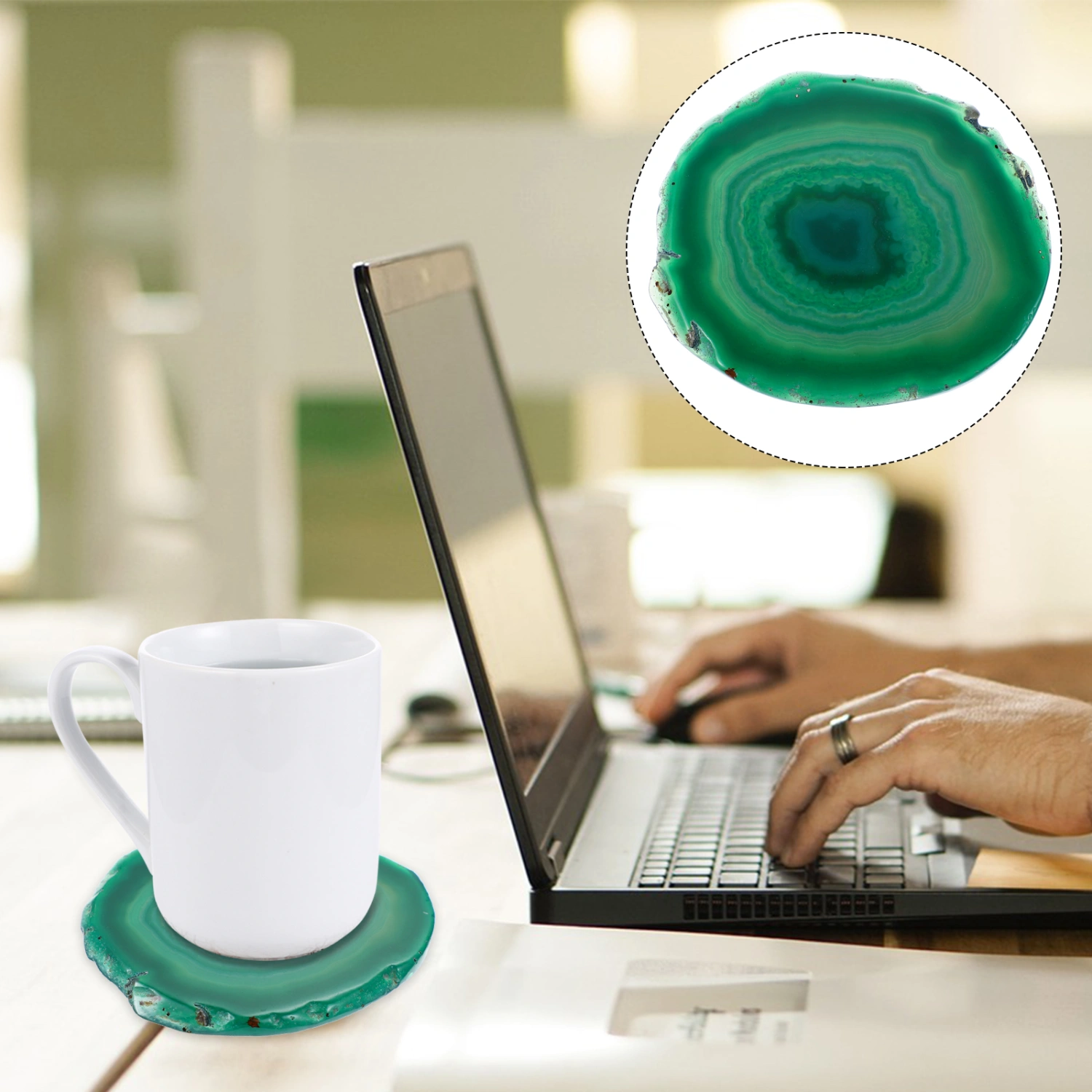Agate Stone Coaster Wine Cup Mat Natural Agate Cup Mat Round Agate Coaster
