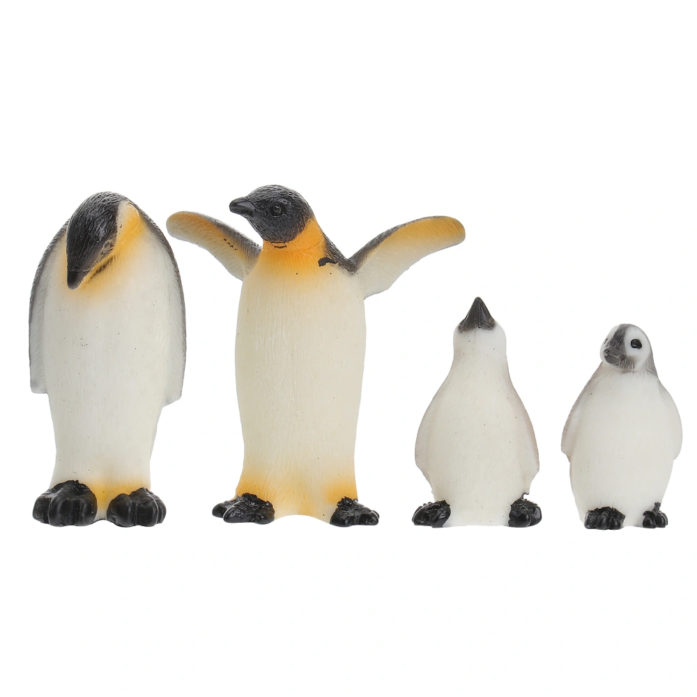 4pcs of One Set Creative Figure Decor Penguin Model Durable Animal Crafts Adorable Desktop Layout Preschool Kids Toy for Home Office School (Resin Penguin)