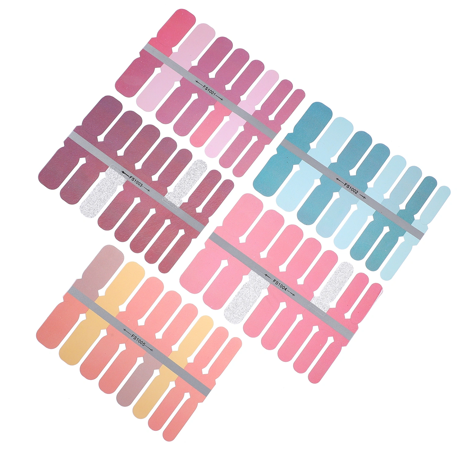 5 Sheets Nail Sticker Solid Color Manicure Nail Art Supply for Home Nail Salon