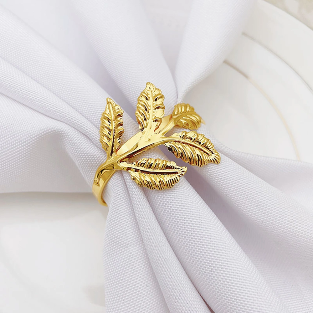 6pcs Elegant Alloy Napkin Rings Restaurant Dinning Tabletop Decorations