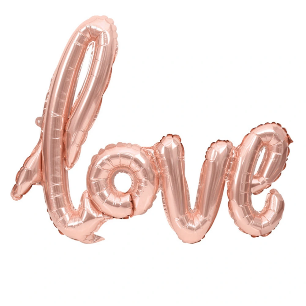 Love Balloon Banner Jumbo Foil Balloon Romantic Wedding Bridal Shower Anniversary Engagement Party Decoration Photo Props (Pink)