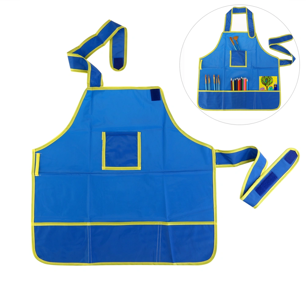 ULTNICE Children Kids Waterproof Art Craft Apron Smock for DIY Painting Drawing (Blue)