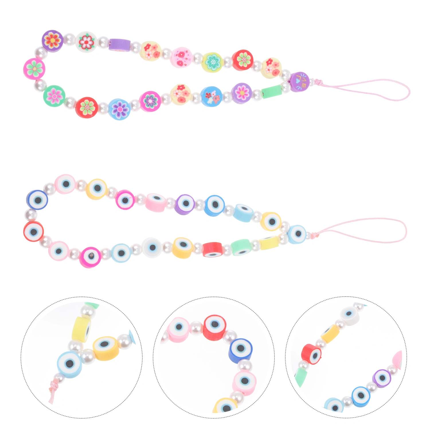 2Pcs Phone Lanyards Bohemian Style Phone Chains Beaded Phone Lanyards Decor