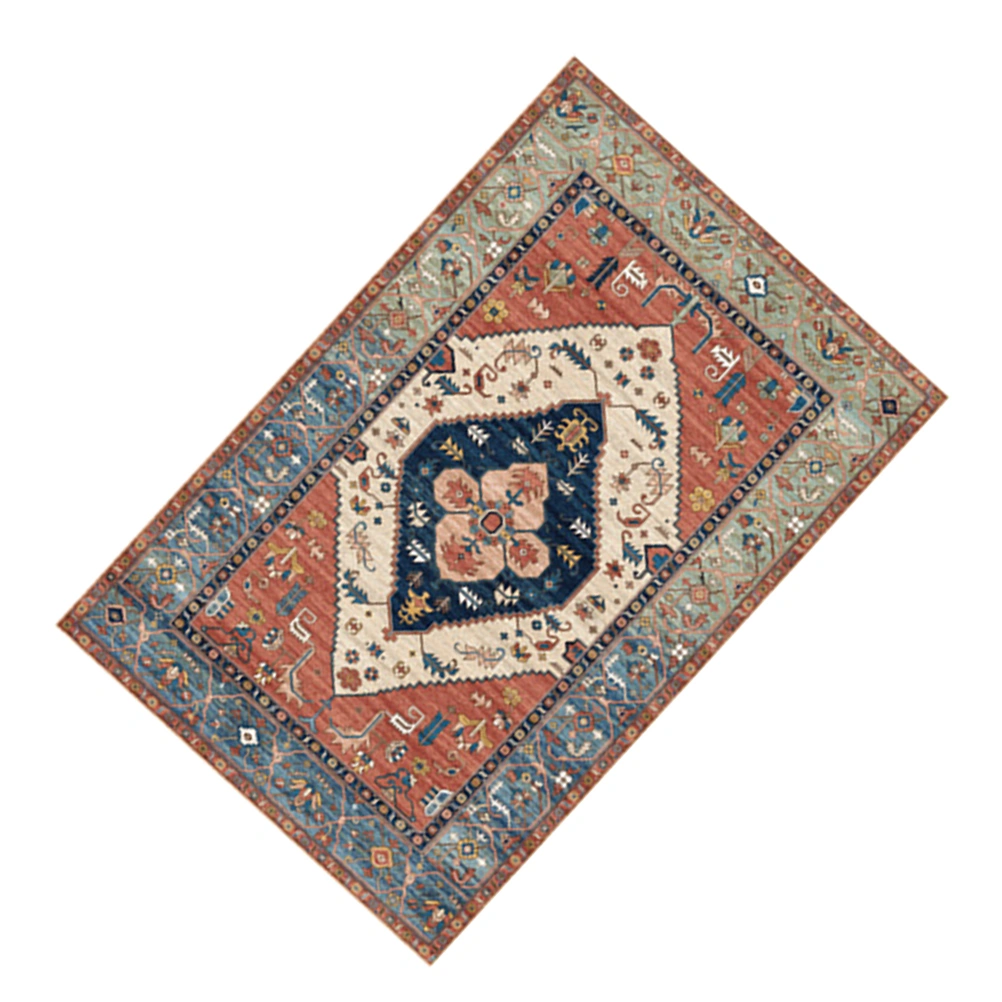  Household Polyester Carpet Decorative Retro Style Carpet Home Floor Mat Decor