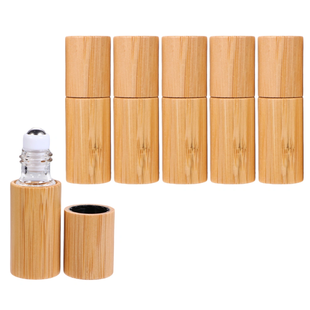 6pcs 5ML Essential Oil Bottles Portable Bamboo Shell Perfume Bottles Roll on Bottles