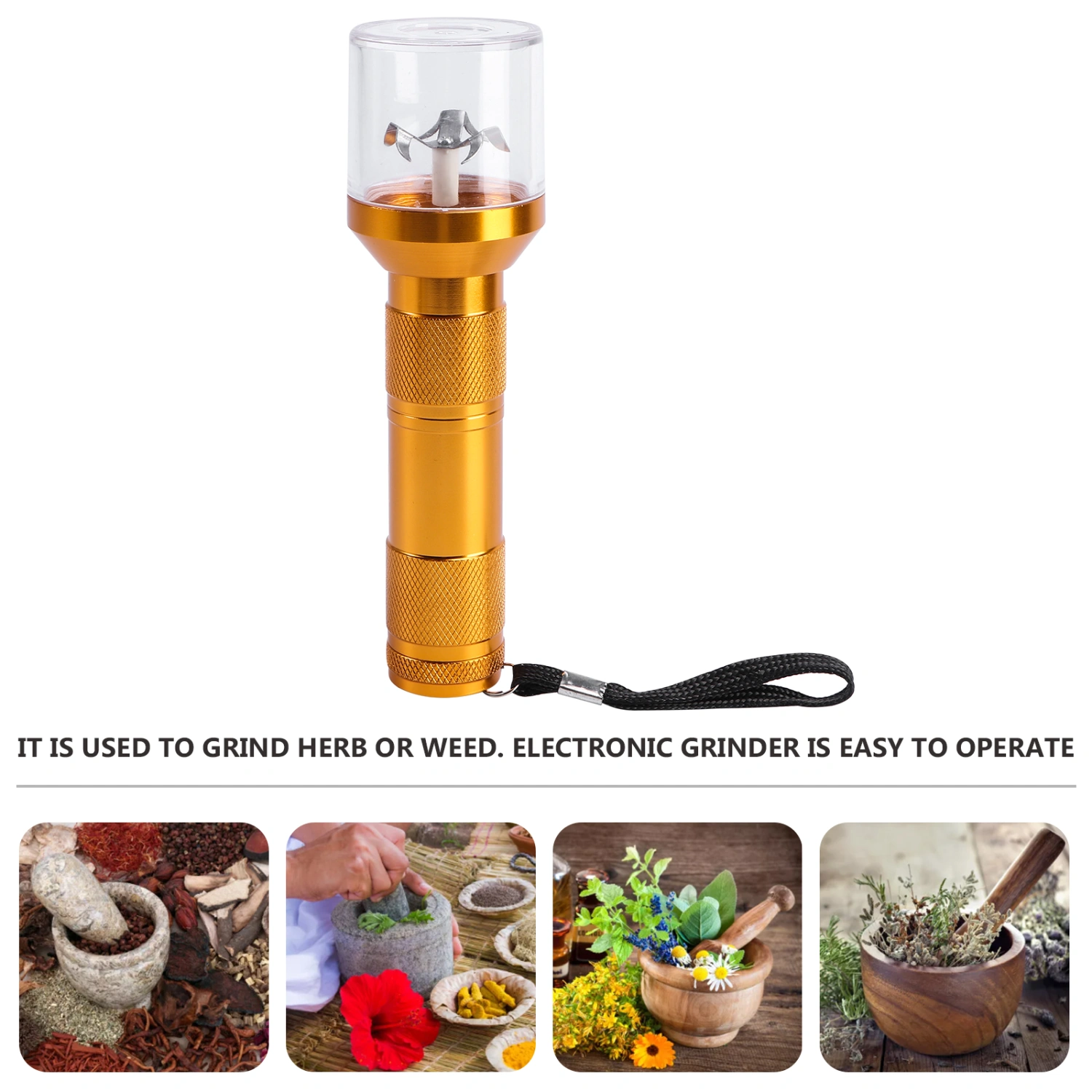 1Pc Electric Grinder Flashlight-shape Grinder Electric Torch Shape Weed Grinder