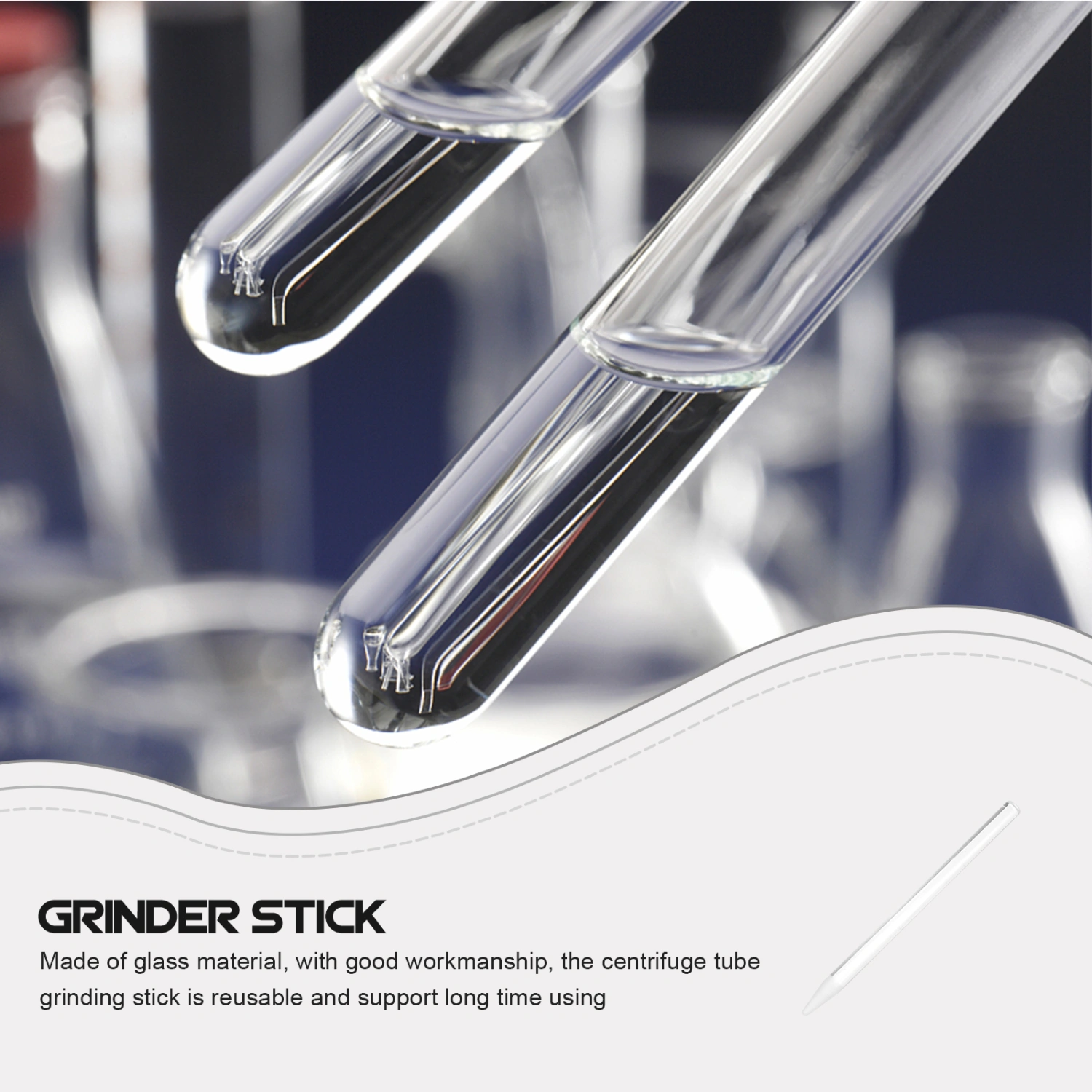 Centrifuge Tube Stick Glass Centrifugal Tube Stick Science Experiment Tool for 1.5ml Centrifuge Tube