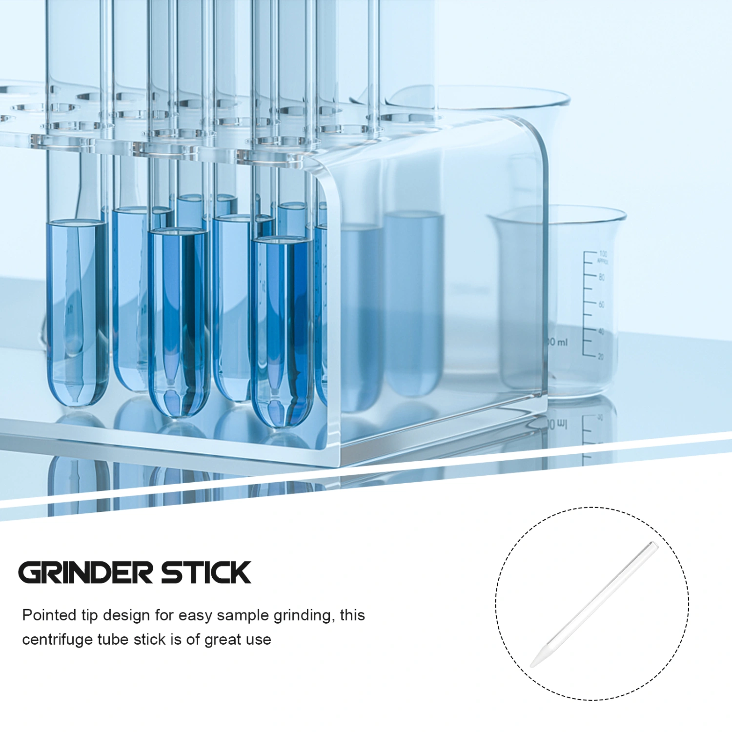 Centrifuge Tube Stick Glass Centrifugal Tube Stick Science Experiment Tool for 1.5ml Centrifuge Tube