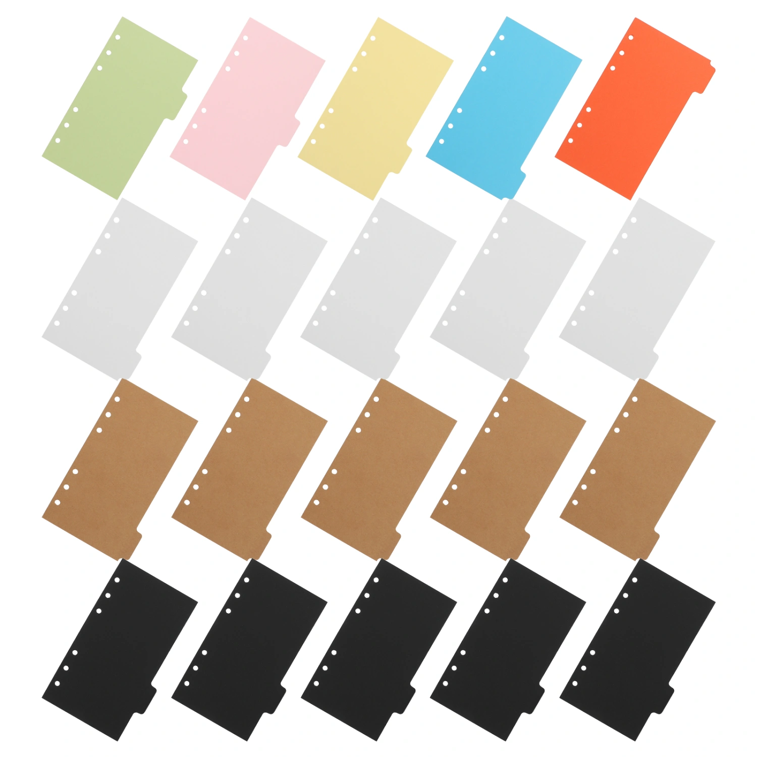 20Pcs Paper Binder Dividers Convenient Index Dividers Professional Binder Tabs Study Accessory