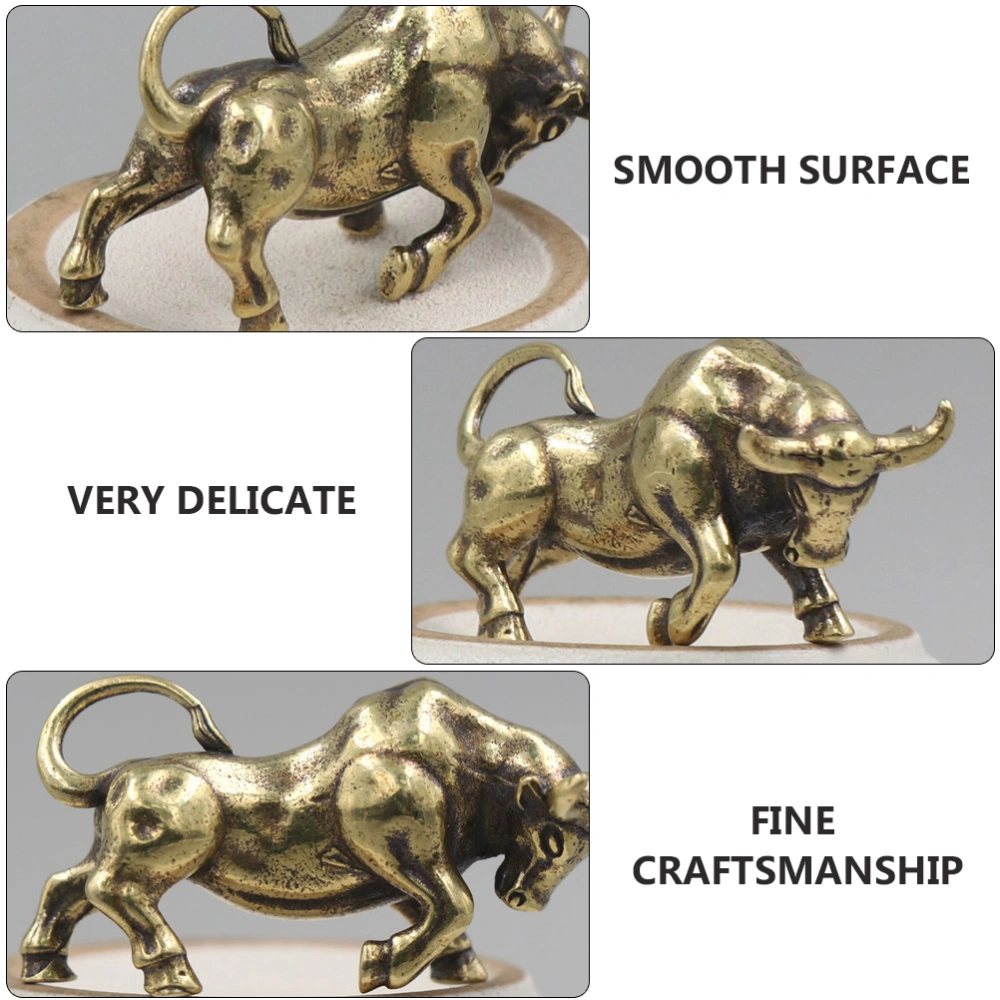 2Pcs New Year Pendant Decorative Retro Bullfight Pendant Key Chain Decor Golden