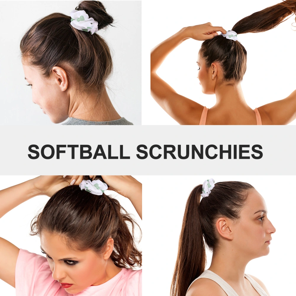 10pcs Pretty Softball Hair Scrunchies Elastic Hair Ring for Women Girls Students