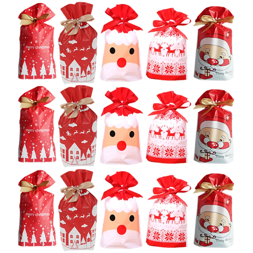 50pcs Christmas Elements Candy Storage Bag Drawstring Candy Bag (Assorted Color)