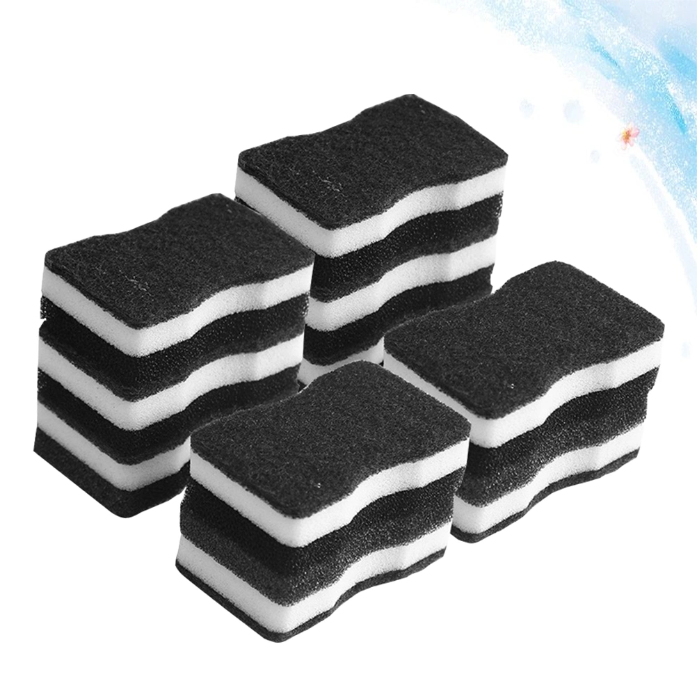 10PCS Double Side Dishwashing Sponge Kitchen Scouring Pad Sponge Scrubber Cleaning Pad (Slim Waist)