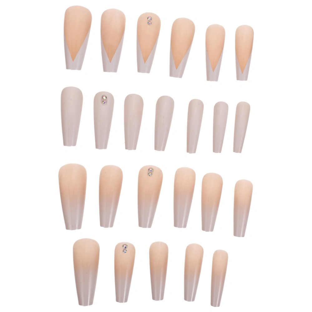 24Pcs Press on Nails French Style False Nails Tips Nail Patches for DIY Nail Art