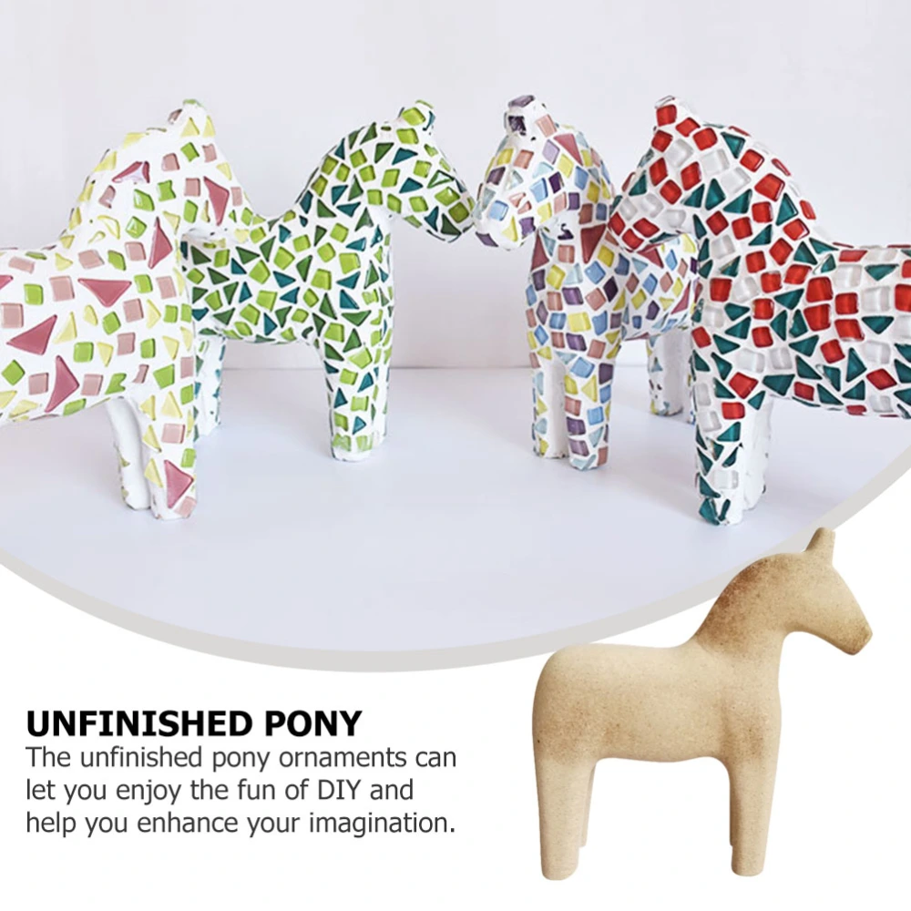 1pc DIY Animal Horse Ornaments Creative Wooden Blank Unfinished Horse Crafts