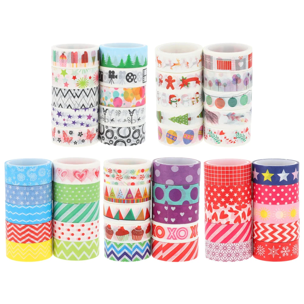 50 Rolls Christmas Washi Tape Holiday Gift Decoration Tape Decoration DIY Sticker