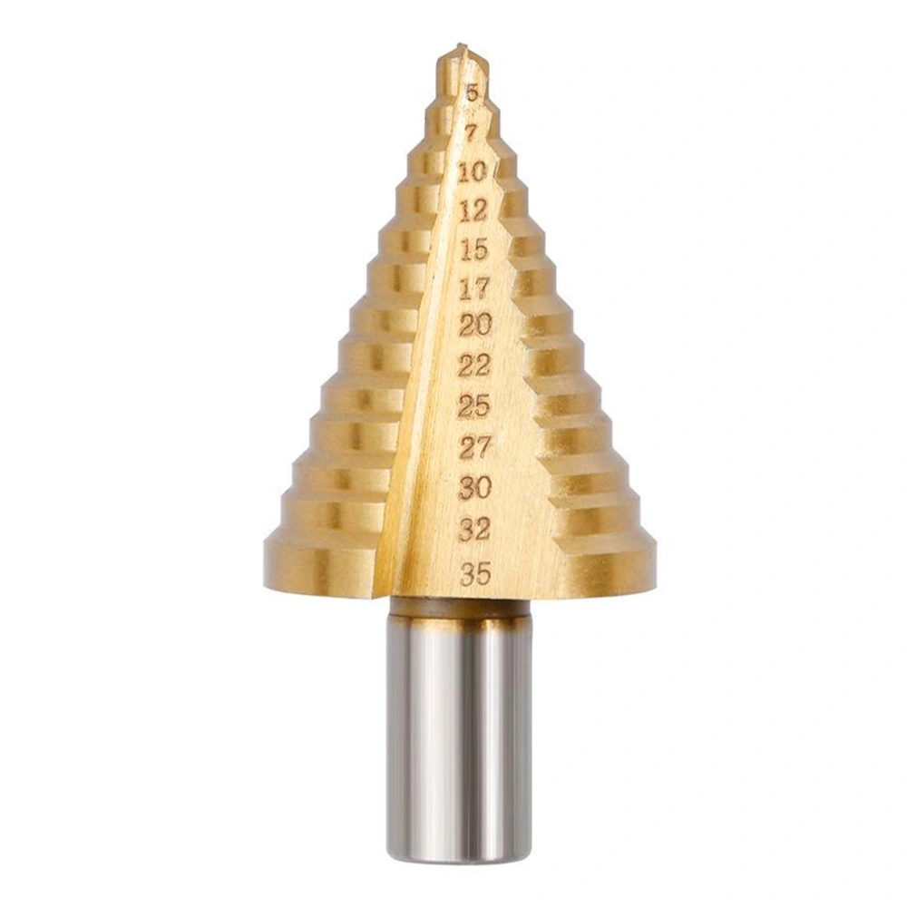 High-speed Steel 4241 Step Cone Bit Titanium Metric Hole Cutter Round Handle Straight Groove Steel Hole Opener Power Tool Hand Accessories Drill (5-35MM)