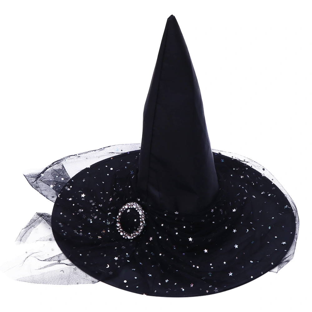 2Pcs Universal Chic Caps Adorable Headwears Mysterious Witch Hats (Black)