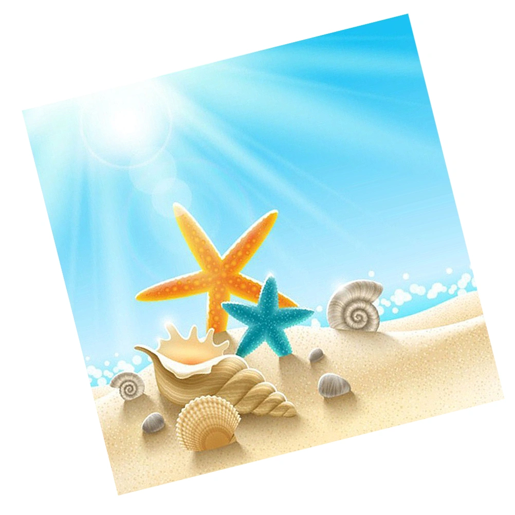 1PC 5D Diamond Picture DIY Full Diamond Beach Shell Pattern Embroidery Wall Hanging Decorative Painting for Home Living Room Bedroom