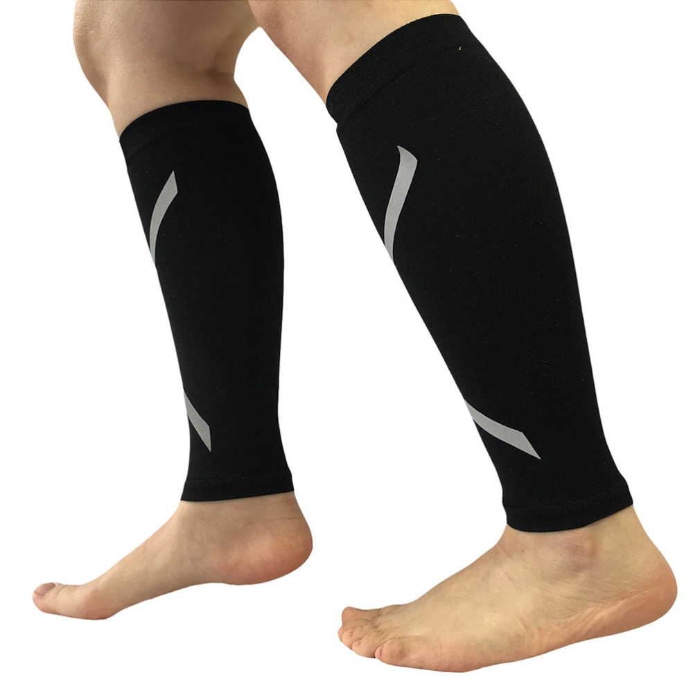 1 Pair Calf Compression Sleeve Calf Brace Leg Support Sleeves for Shin Splint Calf Pain Recovery Running Cycling Travel - Size XL (Black)