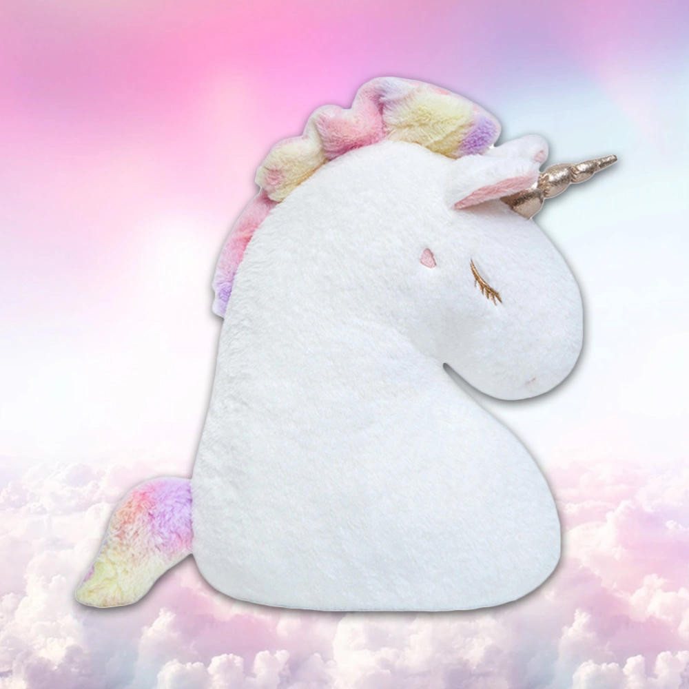 1pc Lovely Plush Toy Stuffed Unicorn Doll Throw Pillow for Kids Toddlers Children (White)