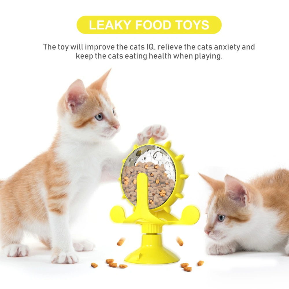 Cat Puppy Feeding Toy Slow Food Dispenser Rotated Windmill Food Leakage Toy