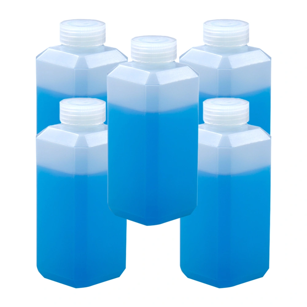 5Pcs 500ml Square Bottle Plastic Disinfectant Bottle Subpackaging Bottle Alcohol Bottle White