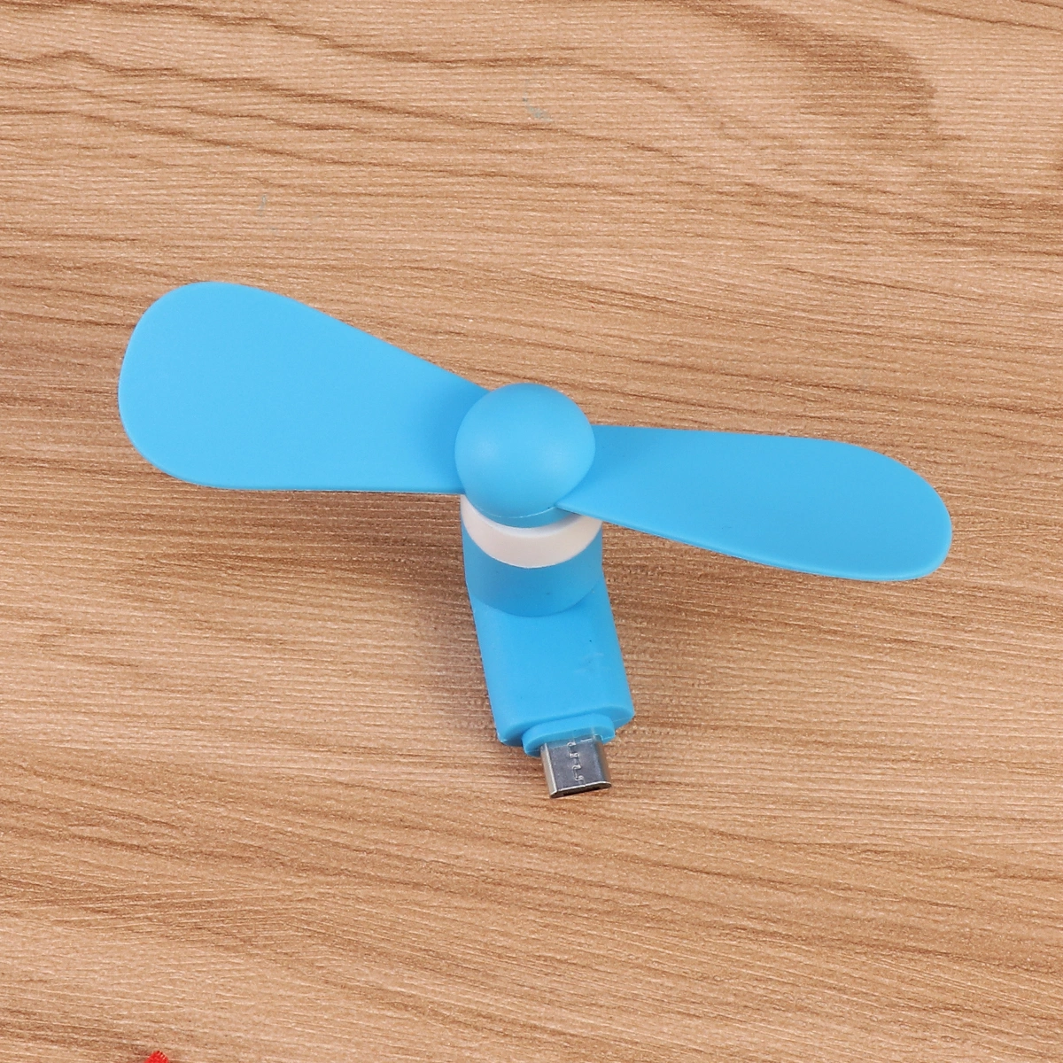 Mini USB Fan Portable Flexible Small Fan Power Bank Notebook Mobile Phone Adapter for Android Micro Interface (Blue)