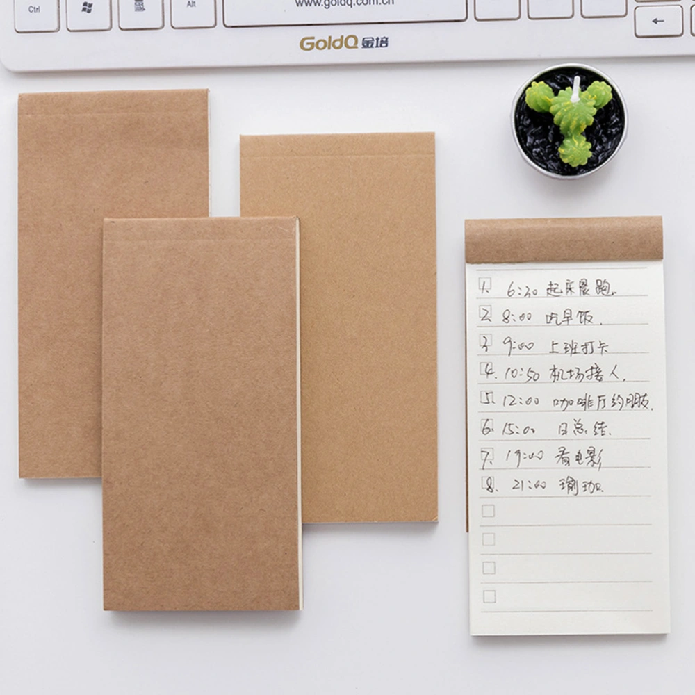 4Pcs Craft Paper Notepad Memo Pads Portable Listing Notes To Do List Office Supplies