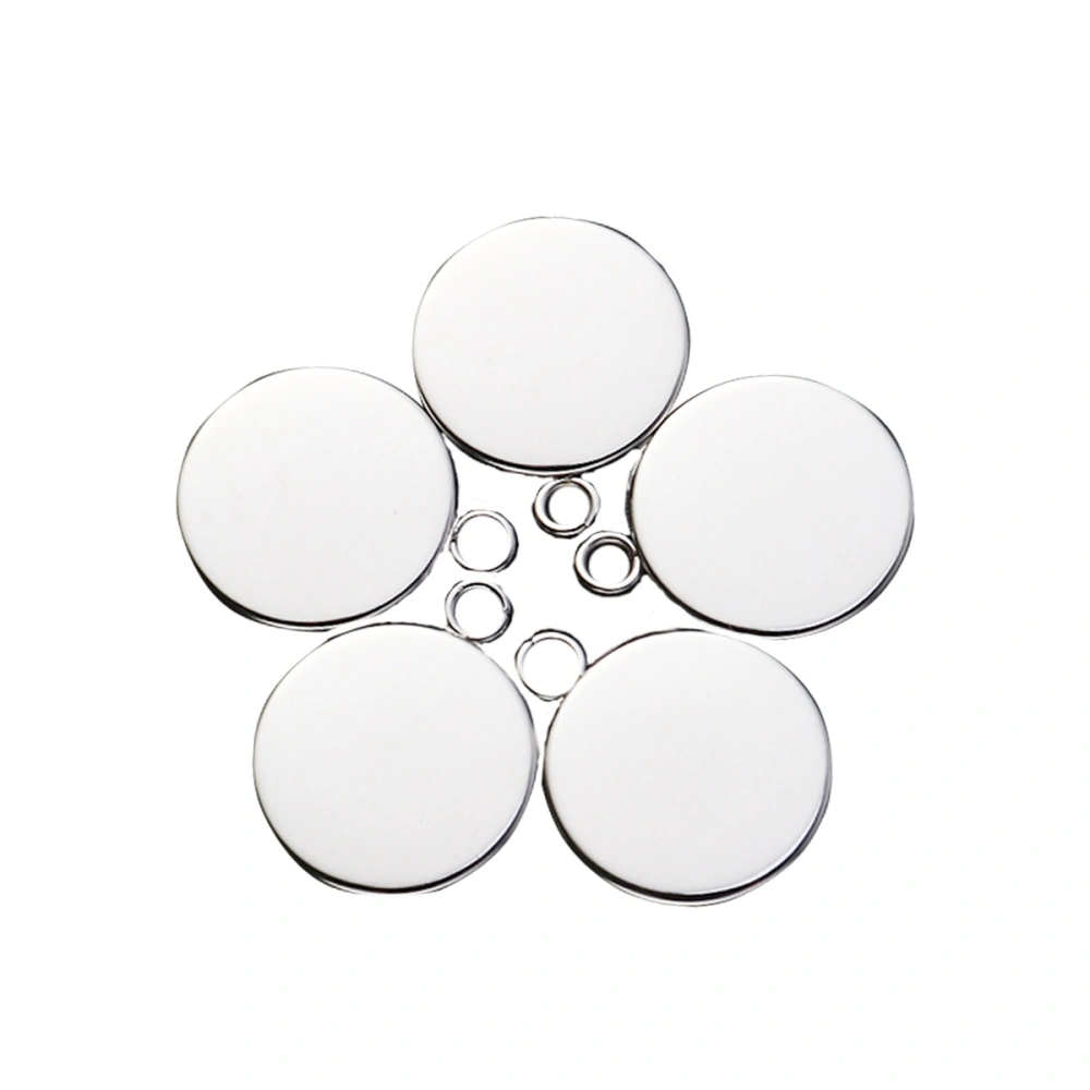 50pcs 16mm Stainless Steel Round Pendant Trays  DIY Jewelry Accessories for Necklace Bracelet Sliver Outside 18mm Inside 16mm Basin Weld Flat Ring