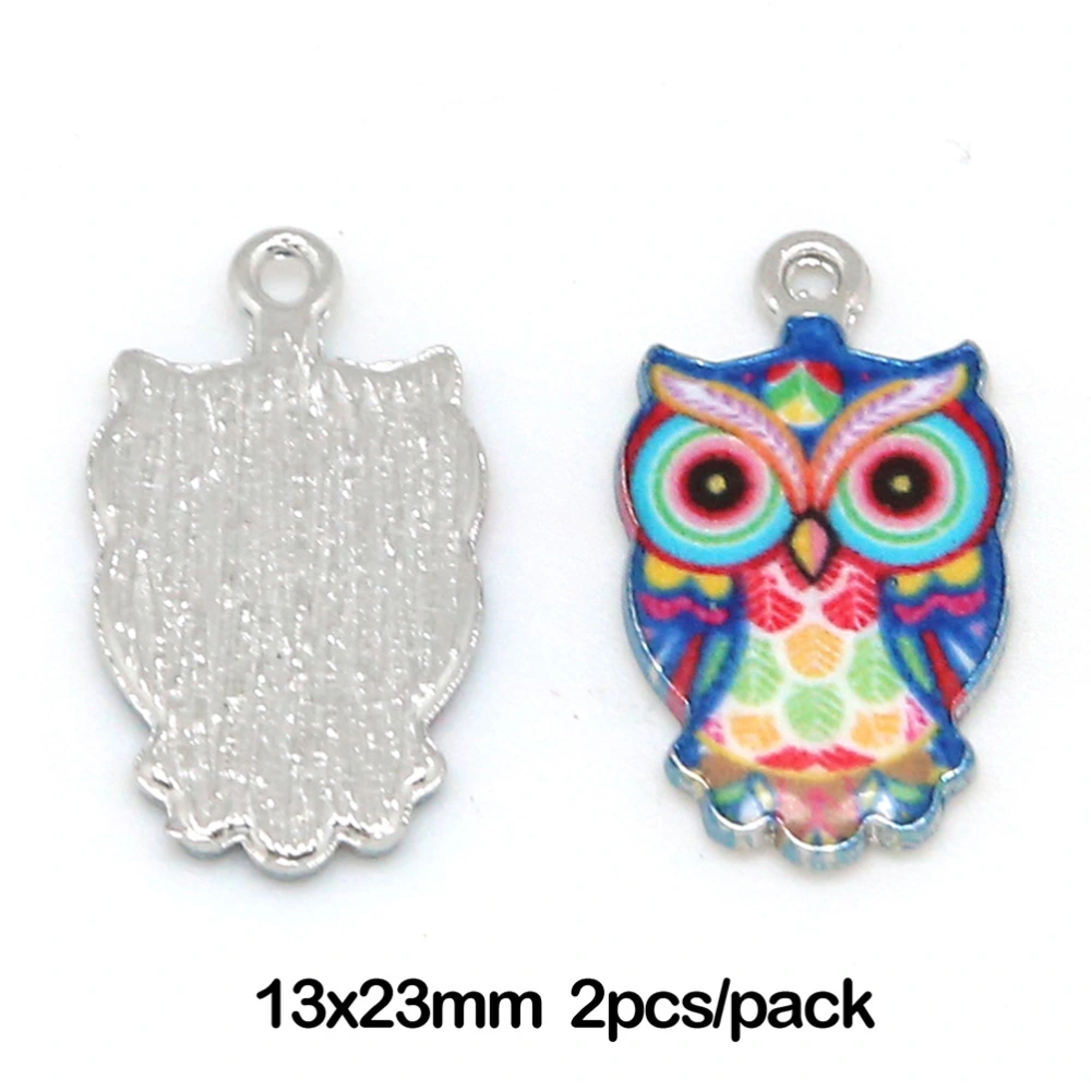 12pcs Owl Shaped Pendants Charms Alloy DIY Jewelry Making Accessory for Necklace Bracelet (Mixed Color)