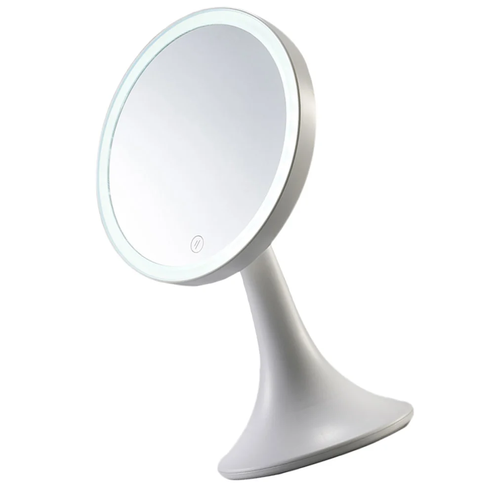 1pc LED Makeup Mirror with Light Desktop Round Cosmetic Mirror for Home