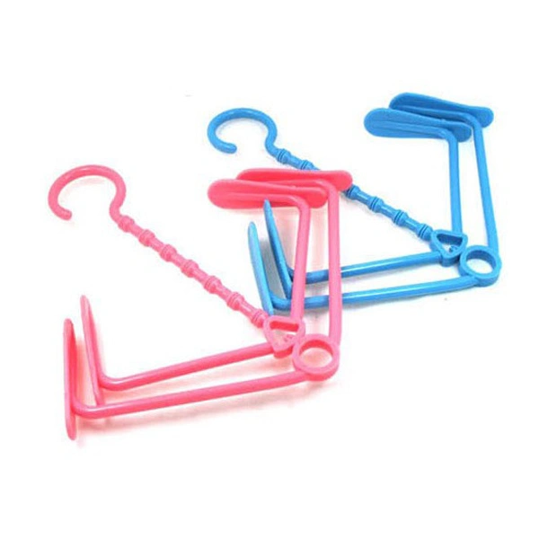 Novelty Foldable Plastic Hanging Shoe Drying Rack Frame Shoes Hanger (Random Color)