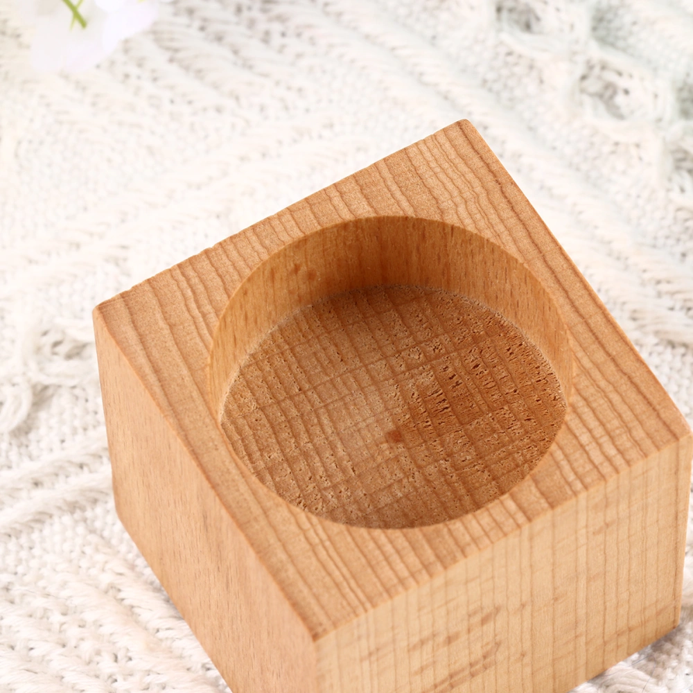 Solid Wood Candlestick Dining Table Mini Wooden Candlestick Creative Wooden Candlestick Adornment (Beech)