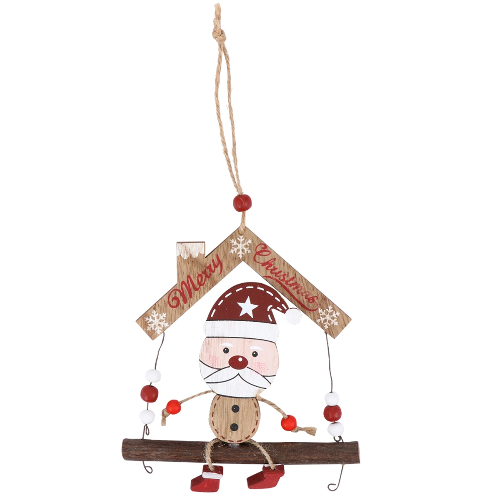 1pc Xmas Tree Hanging Pendant Wooden Creative Ornament for Christmas Decoration