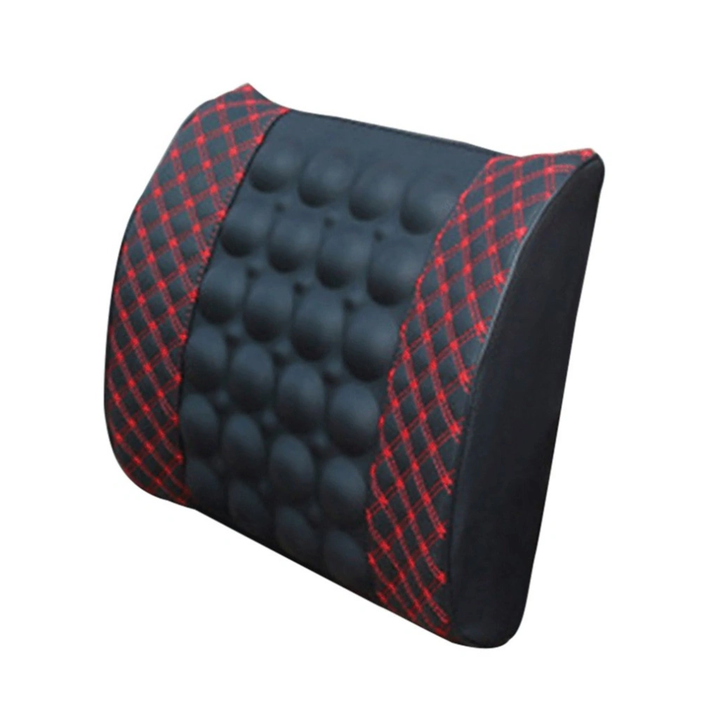 Car Lumbar Electric Massage Waist Cushion Pad DC12V Electric Car Seat Back Pad Waist Support Waist Cushions(Black and Red)