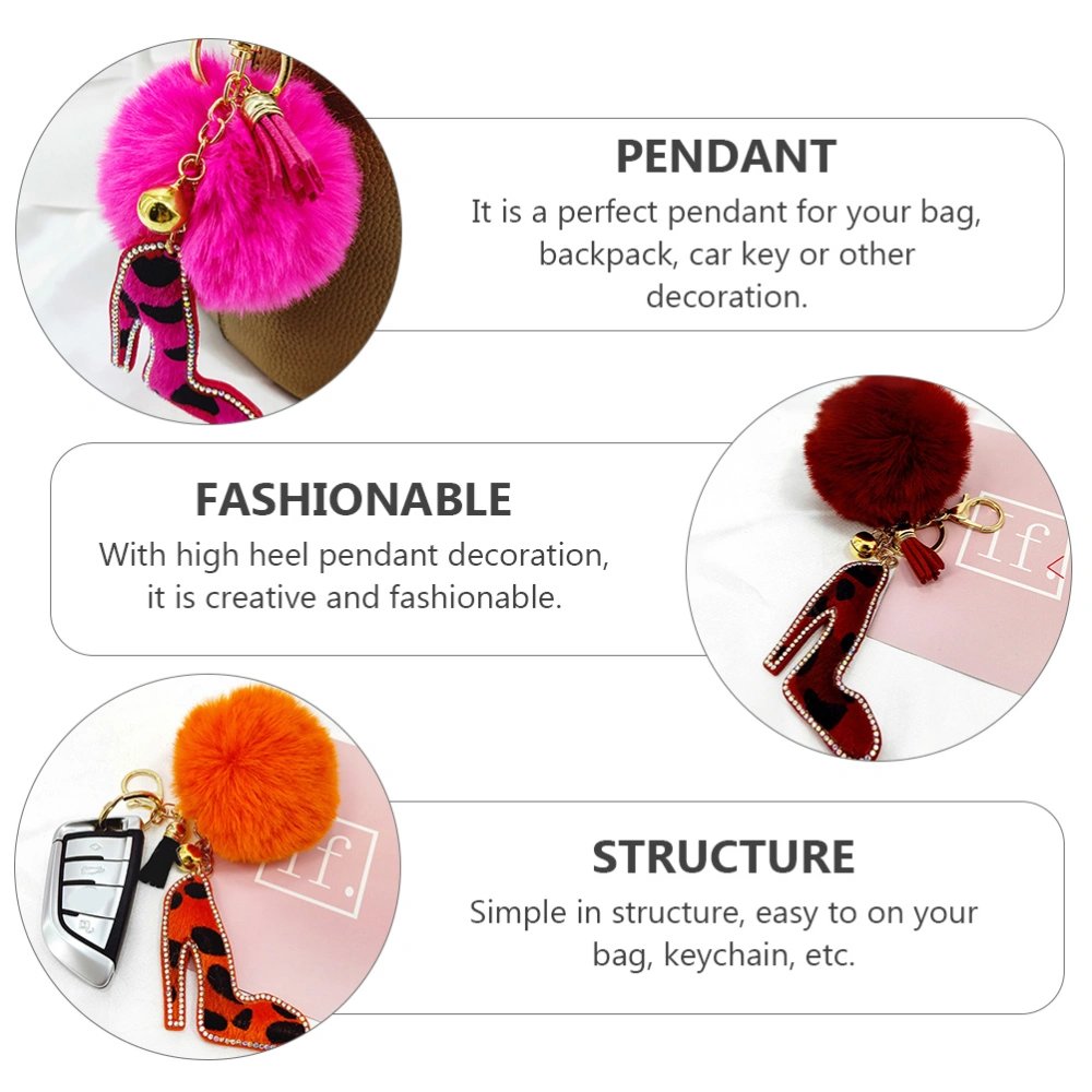 1pc High-heeled Shoes Design Pendant Rhinestone King Ring Bag Hanging Decoration