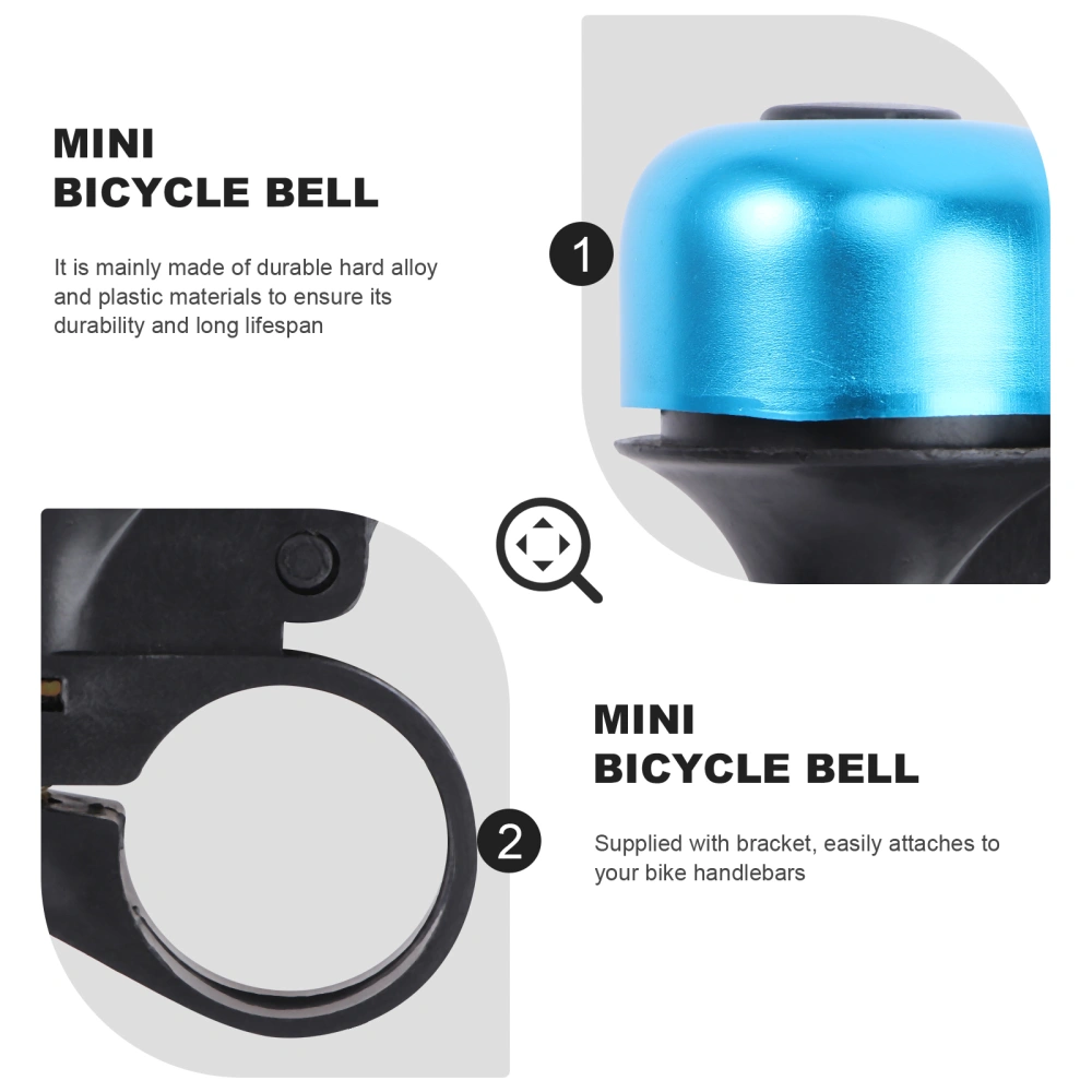 Alloy Mini One Touch Bike Handlebar Bell Ring Horn Lever Cycle Push Bike (Blue)