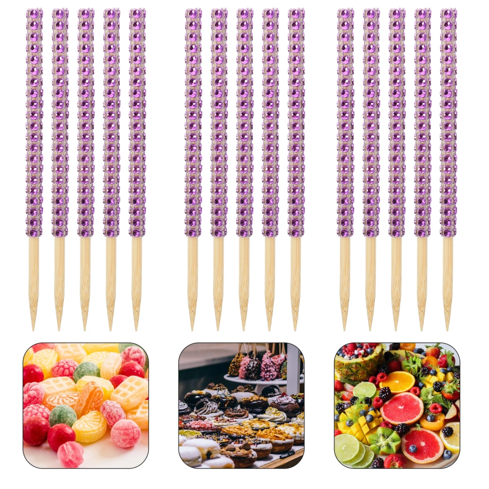 30Pcs Candy Apples Sticks Bamboo Chocolate Sticks Glitter Bamboo Sticks Caramel Apples Sticks