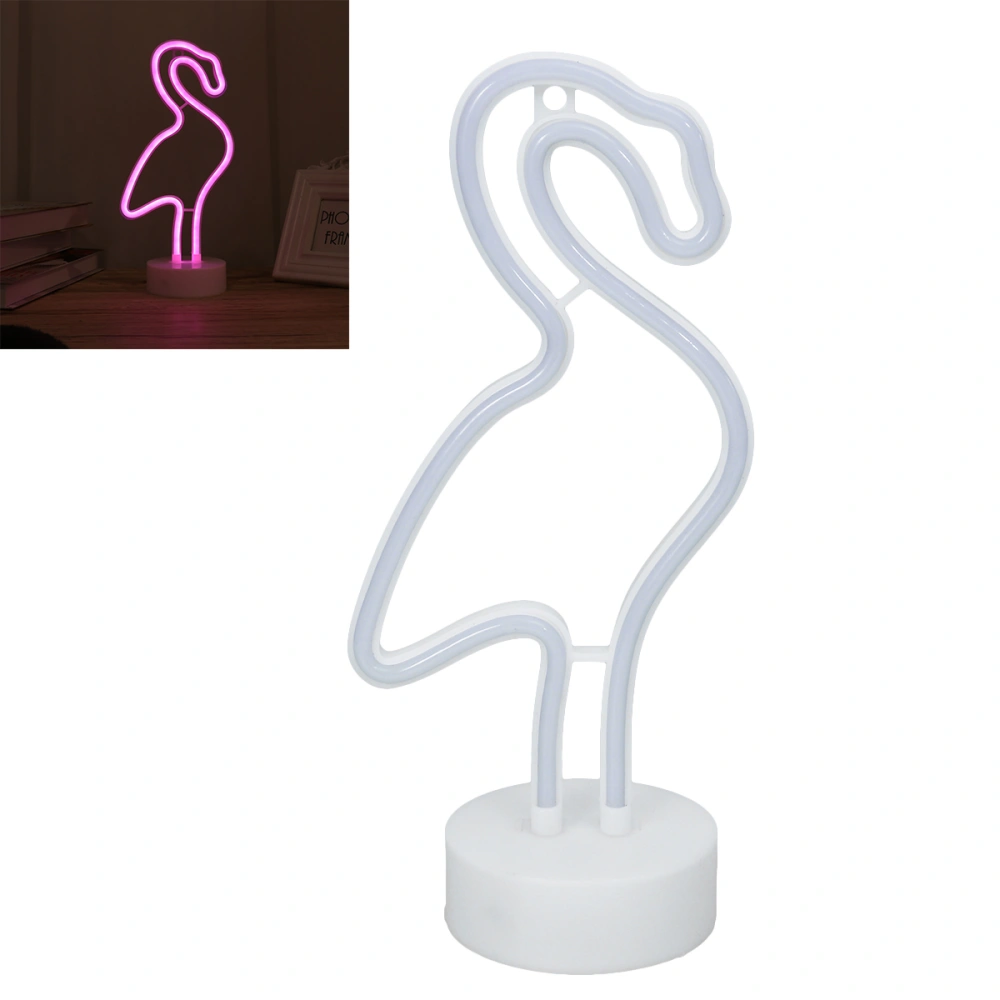 Flamingo Neon Sign LED Neon Light Sign with Holder Base For Home Party Birthday Bedroom Bedside Table Decoration